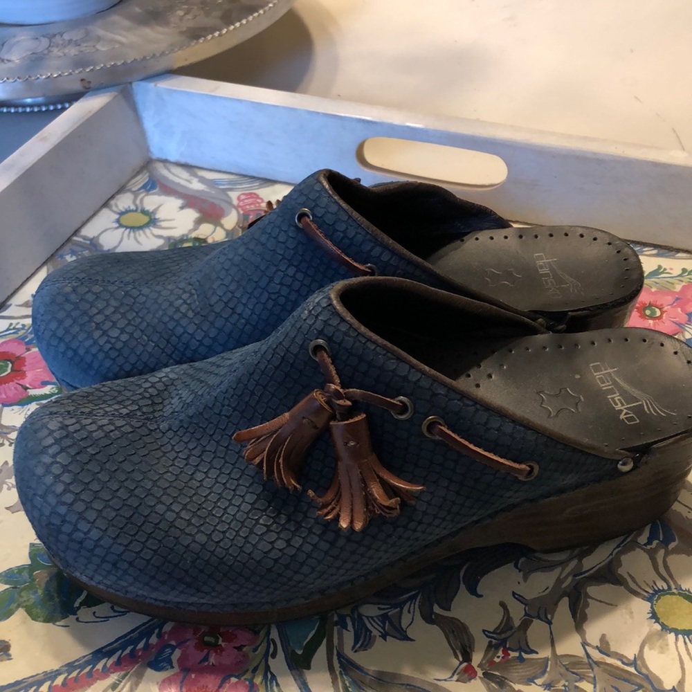 Dansko Suede Clog Sz 39 Navy Blue